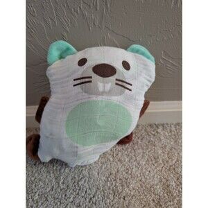 Ubbi Muslin Blanket Buddies Beaver Muslin Cotton Baby Swaddle Blanket